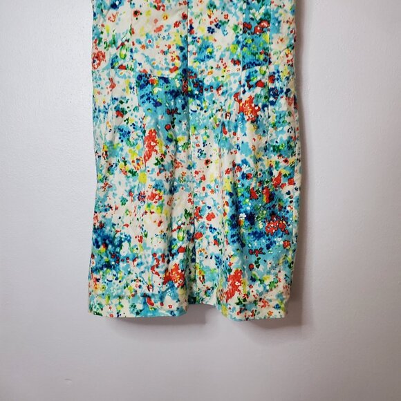 Nanette Lepore White & Multicolor Printed Sleeveless Rouched Sheath Dress sz 6 - Picture 7 of 16